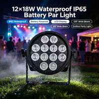 Lampe PAR à piles 12x18W, étanche IP65, DMX512, RGBW, adaptée aux mariages, bars, DJ, éclairage de scène LED disco