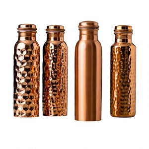 Bouteille d'eau en cuivre au design classique, étanche, à plusieurs raccords, portable, écologique, pour le camping en plein air, bienfaits pour la santé - Product Image 1