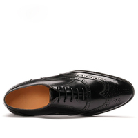 Herren Brogue-Schuhe aus Echtleder Formelle Business-Oxfords Einfarbig mit Runder Spitze Schnürschuhe für Büro & Karriere