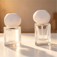 Botol Parfum Semprot Kaca Tebal Persegi Bening Matte Frost 1oz Ramah Lingkungan, Dapat Didaur Ulang, Logo Kustom untuk Merek Kosmetik Parfum