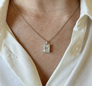 Collar de diamantes cultivados en laboratorio personalizado, cadena chapada en oro de 10/14/18k, corte pera/esmeralda/radiante de 1/2/3 quilates, certificado IGI, claridad VS1/VVS1 - Product Image 4