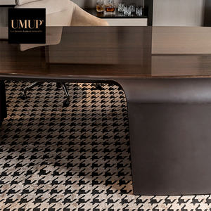 Ensemble de postes de travail de direction modernes et luxueux Mobilier de bureau <span class=keywords><strong>en</strong></span> bois massif au design contemporain avec finition <span class=keywords><strong>en</strong></span> cuir pour la maison Cabinet d'avocats - Product Image 5