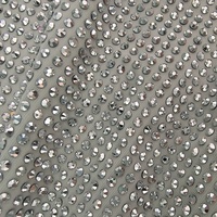 Vente en gros d'usine de tissu stretch strass SS10 tissu cristal argenté pour vêtements chaussures sacs