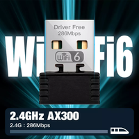 Adaptateur Wifi USB 2.4G Wifi6 286 Mbps Mini WIFI 6 802.11AX Dongle 300 Mbps Récepteur sans fil Carte réseau pour PC portable