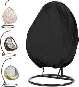 Meubles de jardin en rotin <span class=keywords><strong>imperméable</strong></span> à la pluie avec fermeture à glissière suspendue housse de chaise d'oeuf balançoire - Product Image 1