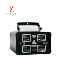 Projecteur laser RVB pleine couleur à 4 têtes en alliage d'aluminium avec moteur pas à pas, DMX512 4 canaux, son automatique, maître-esclave, pour scène, garantie 2 ans