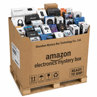 Boîte mystère électronique en stock : gadgets technologiques et intelligents variés, boîte mystère noire pour les magasins de cadeaux avec service OEM