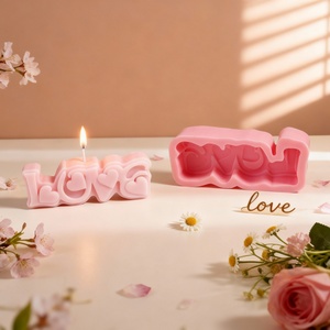 Moule à gâteau en silicone en forme de bougie d'amour pour la Saint-Valentin, décoration DIY - UNIMOUND LFM-216, compatible lave-vaisselle - Product Image 1