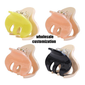 Toptan sıcak satış küçük pençe klipler renk blok asetat saç aksesuarları şık Bun üst saç pençeleri için yüksek at kuyruğu saç - Product Image 1