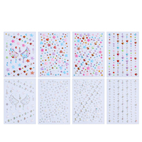 Autocollants de bijoux en cristal scintillant, formes variées, strass autocollants, décorations colorées pour le visage et le corps sur scène