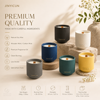 Bougie parfumée en cire de soja de 120 g avec mèche en bois, 6 parfums, étiquette privée personnalisée pour la décoration de la maison, cadeau, spa, hôtel, vente au détail, OEM