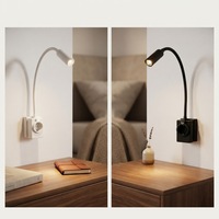 Lampe murale de lecture à intensité variable CCT réglable avec prise européenne pour hôtel, lampe de chevet LED intérieure pour la lecture, lampe de table de nuit pour protéger les yeux
