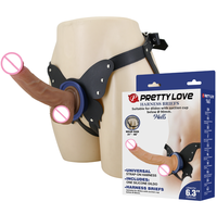 Harnais de godemiché portable Prettylove pour couples lesbiens, avec ventouse puissante, grand modèle de 6,3 pouces
