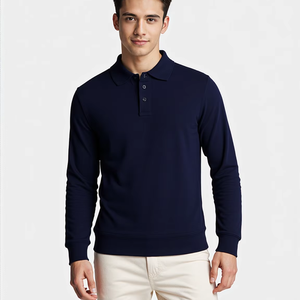 <span class=keywords><strong>Polo</strong></span> a Maniche Lunghe Premium Personalizzata per Uomo, 15 FC EU Taglia 220 GSM, 80% Cotone 20% Poliestere, con Ricamo - Product Image 1