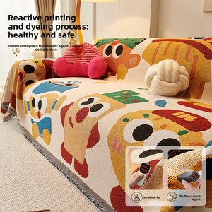 Housse de canapé mignonne, motif <span class=keywords><strong>Happy</strong></span> Snacks, personnages de dessins animés, anti-griffures pour chats, universelle toutes saisons, couverture de canapé - Product Image 2
