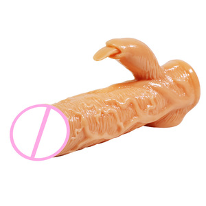 Men's Soft TPE Gel Crystal Spike Sleeve Double <b>Vibration</b> Sex Product for Condom Enhancement and Penis Toy - Product Image 5