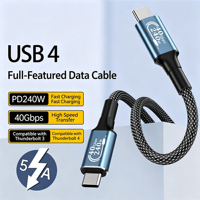 Cable USB4 PD 3.1 de 240W, 40Gbps, Video 8K60Hz, Carga Rápida de 5A, Cobre Puro, Trenzado de Nailon, para MacBook Pro, iPhone 16, Thunderbolt