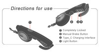 Nouvelle laisse mains libres réglable et durable pour chiens 2024 avec lumière LED, design simple, matériaux en nylon, caoutchouc et plastique
