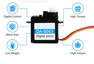 Servomoteur numérique DA-S043, corps en plastique, 4,6 g, micro-servo avec connecteur filaire - Product Image 5