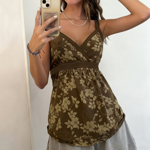 Z-1331 Abito da Donna Eco-Friendly Traspirante <span class=keywords><strong>in</strong></span> Maglia Spandex/Poliestere con Stampa Digitale Floreale Vintage a Blocchi di Colore, Scollo a V e Vita Alta CAM - Product Image 5