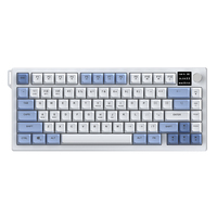 Clavier de jeu mécanique Ajazz AF82 sans fil avec bouton et écran, claviers à touches interchangeables pour le jeu/le bureau