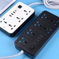 Regleta de alimentación USB multifunción de fábrica con 6 tomas, 3 USB y 1 Tipo C, cable de extensión de 3M, con certificación CE ROHS