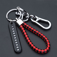 Porte-clés voiture créatif métal mâle et femelle universel corde tressée pendentif clé plaque d'immatriculation Pu porte-clés pas cher en gros