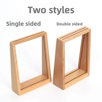 Porte-cartes de table vertical en bois fait main, durable, style rectangle, pour supports de menu de bureau