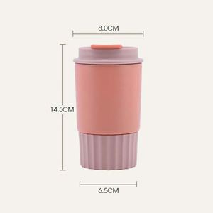 Custom 12oz Coffee <b>Mug</b> with logo Thermal Insulated <b>Double</b> <b>Wall</b> Stainless Steel 350ml Reusable Coffee Cup with Lid - Product Image 2