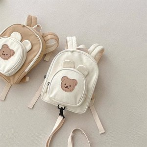 PLAYMAX Girls' Children's <b>Cute</b> <b>Bear</b> Animal Print Durable Breathable Load-Reducing Soft Shell Canvas Backpack - Product Image 4