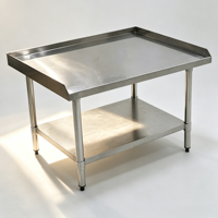 Table de préparation commerciale en acier inoxydable avec étagère inférieure pour hôtels, restaurants et cuisines