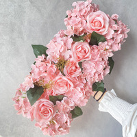 Mur floral en soie de roses et d'hortensias High Alwaysbloom Gm009, style influenceur, 50*20, prêt à l'emploi pour mariages, photographie et TikTok