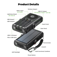 Banco de Energía Solar de 20,000mAh con Cargador Inalámbrico Magnético, Carga Rápida PD20W, Generador de Manivela, Respaldo Electrónico de Emergencia 2026