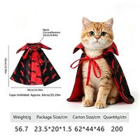 Cape de vampire amusante personnalisée pour animaux de compagnie, en velours doux, avec capuche de diable, pour chats et chiens, vêtements de fête, costume de cosplay pour animaux de compagnie