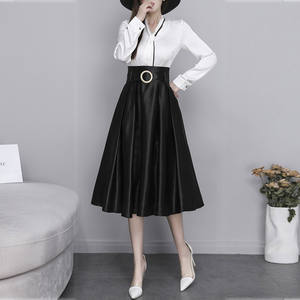 2025 नई डिजाइन सुरुचिपूर्ण महिला मिडी लंबी स्कर्ट एक लाइन स्कर्ट उच्च कमर मैक्सी स्कर्ट महिला शैली के लिए आकस्मिक - Product Image 5