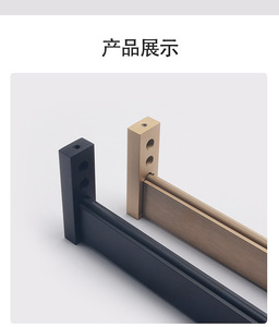 Tringle de penderie moderne en alliage d'aluminium antistatique à fixation murale, avec bride et conception détachable, rail à double amortisseur, quincaillerie de placard - Product Image 6
