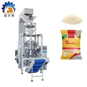 Máquina automática de embalagem de saco de arroz e milho 500g 1kg 5kg grãos feijão milho