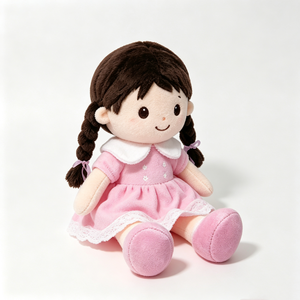 Muñeca de peluche suave y personalizada con vestido, muñeca de peluche de alta calidad para niñas, muñeca de peluche en pose sentada, peluche para dormir. - Product Image 2