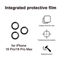 Protector de Lente de Cámara Antirrayas de Vidrio Templado para iPhone 18 Pro, Protector de Pantalla Individual 9H Compatible con Fundas
