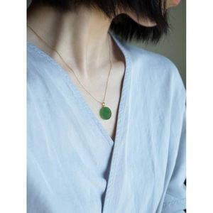 Hetian <span class=keywords><strong>jade</strong></span> jaspe <span class=keywords><strong>pendentif</strong></span> pièce ronde <span class=keywords><strong>jade</strong></span> <span class=keywords><strong>pendentif</strong></span> or incrusté jaspe pilule petit <span class=keywords><strong>jade</strong></span> <span class=keywords><strong>pendentif</strong></span> jaspe collier - Product Image 2
