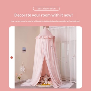 Zanzariera Rotonda a Doppio Strato in Metallo <span class=keywords><strong>per</strong></span> Bambine 0-24 Mesi, Altezza 31-50cm, Decorazione <span class=keywords><strong>per</strong></span> la Stanza - Product Image 4