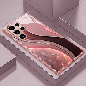 Funda Protectora <span class=keywords><strong>para</strong></span> Teléfono Móvil de TPU con Cristal Templado y Estampado de Líneas Curvas Rosas <span class=keywords><strong>para</strong></span> <span class=keywords><strong>Samsung</strong></span> Galaxy S8 S9 S10 S20 S21 <span class=keywords><strong>S22</strong></span> S23 S24 S25 S26 - Product Image 4