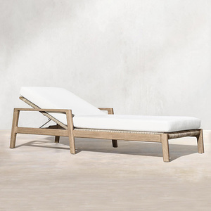 Resort Hotel piscina sedia a <span class=keywords><strong>sdraio</strong></span> impermeabile in legno di Teak Rattan <span class=keywords><strong>sdraio</strong></span> spiaggia Chaise <span class=keywords><strong>sdraio</strong></span> all'aperto lettino - Product Image 2