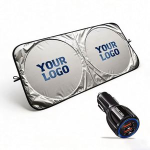Cheap Dealer Business Gift Items Double Circle With Logo Car Outdoor Sunshade Wholesale Custom Promotional Gifts - Product Image 1