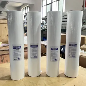 10 20 Inci 5 Mikron Besar Biru PP Kapas Meleleh Ditiup Filter Cartridge Jumbo Filter Air Perumahan dengan Benang Kuningan