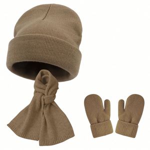 Ensemble bonnet, gants et écharpe tricotés pour enfants, automne-hiver, chauds et confortables - Product Image 6