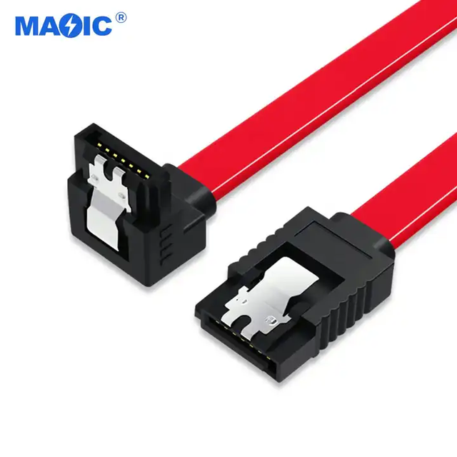 OEM Multicolor 7pin Straight and 90 Degree Angle SATA SDD Cable Sata 3.0 Data Cable 6Gbps Sata III Cable With Clip