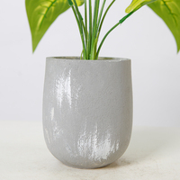 Plante artificielle 46cm avec Pot de ciment feuille jaune bonsaï arbre plante de table fausse plante pour décoration intérieure
