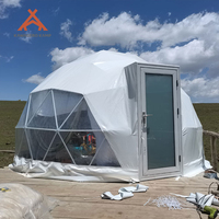 Tente dôme géodésique de luxe Kawagebo Kamp (KK) 6m/7m/8m en PVC pour fêtes, salons professionnels, camping, glamping, hôtel, avec salle de bain