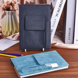 Protège-cahier portable A5 en cuir PU imperméable avec pochette pour stylo et pages intérieures réutilisables - Product Image 2